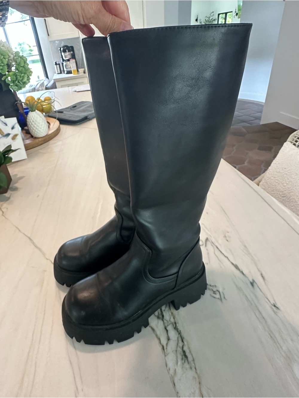 Dream Pairs Black Knee-High Lug Boots